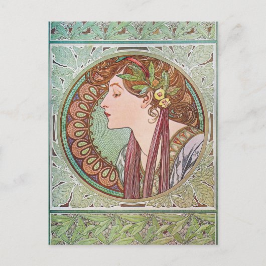 Alphonse Mucha Goddess Art Briefkaart (Voorkant)