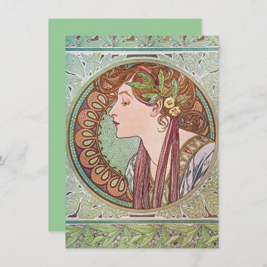 Alphonse Mucha Goddess Art Kaart (Voorkant / Achterkant)