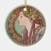 Alphonse Mucha Goddess Art Keramisch Ornament (Voorkant)