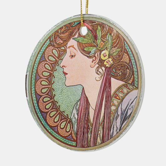 Alphonse Mucha Goddess Art Keramisch Ornament (Links)