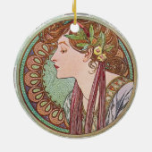 Alphonse Mucha Goddess Art Keramisch Ornament (Achterkant)
