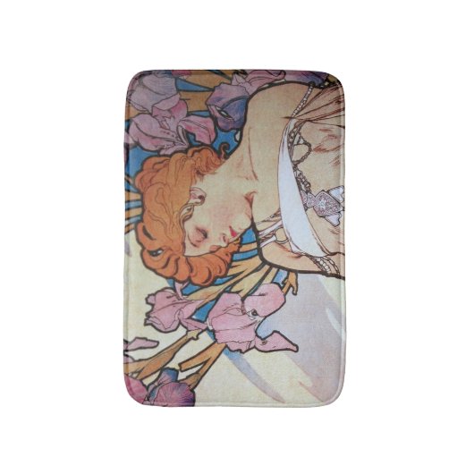  alphonse Mucha goddess Art nouveau Badmat (Voorkant Verticaal)