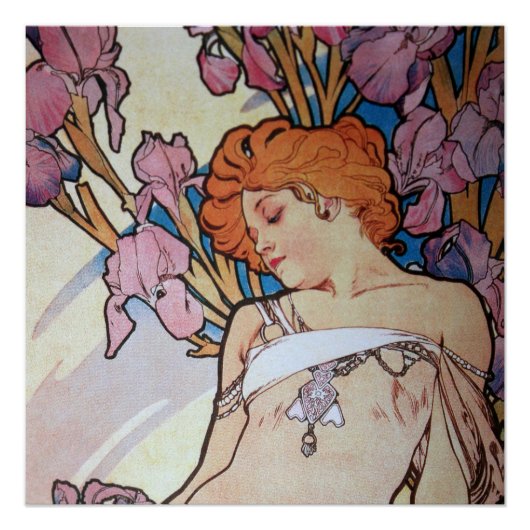  alphonse Mucha goddess Art nouveau Poster (Voorkant)