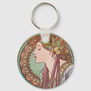 Alphonse Mucha Goddess Art Sleutelhanger