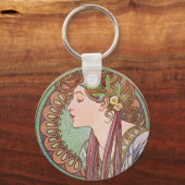 Alphonse Mucha Goddess Art Sleutelhanger (Voorkant)