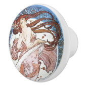 Alphonse Mucha Goddess Keramische Knop (Rechts)