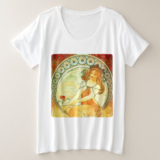 Alphonse Mucha Grote Maat T-shirt (Design voorkant)