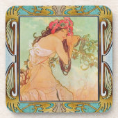 Alphonse Mucha hardplastic Onderzetter set van 6 # (Voorkant)