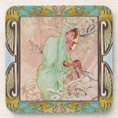 Alphonse Mucha hardplastic Onderzetter set van 6 # (Voorkant)