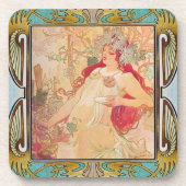 Alphonse Mucha hardplastic Onderzetter set van 6 # (Voorkant)