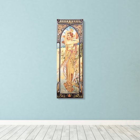 Alphonse Mucha, Helderheid van dag Canvas Afdruk (Insitu (Houten vloer))
