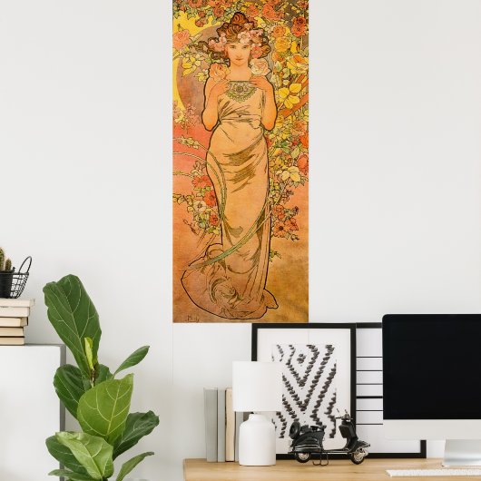 Alphonse Mucha Het Poster Roos (Thuiskantoor)