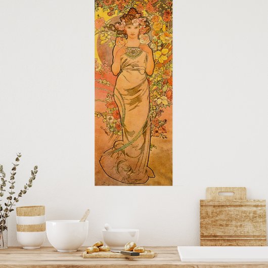 Alphonse Mucha Het Poster Roos (Keuken)