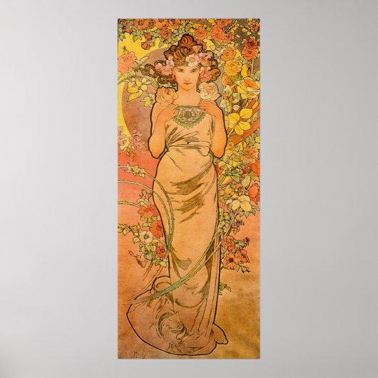 Alphonse Mucha Het Poster Roos (Voorkant)