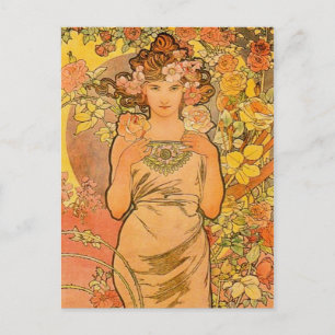 Alphonse Mucha Het Roos Briefkaart