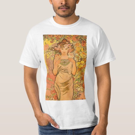 Alphonse Mucha Het Roos T-shirt (Voorkant)