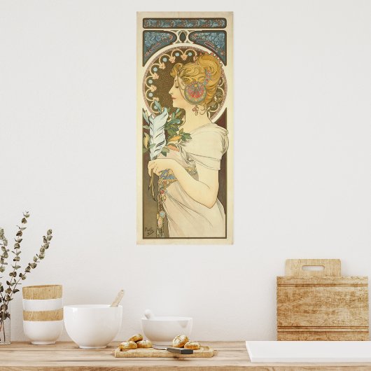 Alphonse Mucha Het schilderen het volledige aftapp Poster (Keuken)