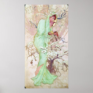 Alphonse Mucha Hiver/Winter, 1896 Poster