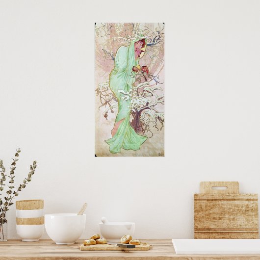 Alphonse Mucha Hiver/Winter, 1896 Poster (Keuken)