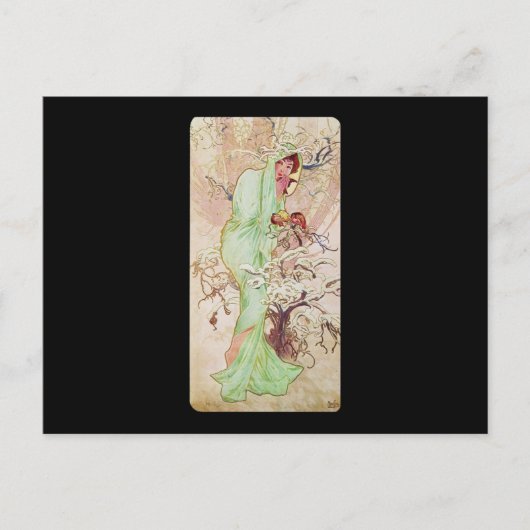 Alphonse Mucha Hiver Winter Briefkaart (Voorkant)