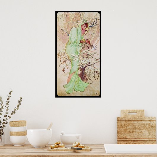Alphonse Mucha Hiver Winter Poster (Keuken)