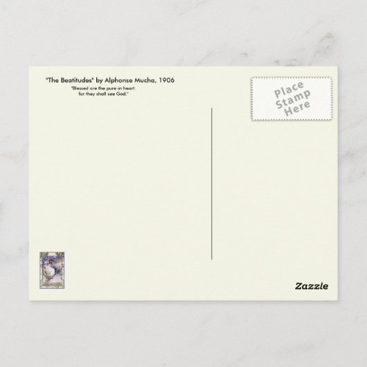 Alphonse Mucha illustratie: De Beatitudes Briefkaart (Achterkant)