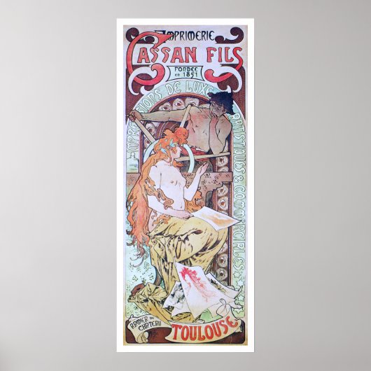 Alphonse Mucha. Imprimerie Cassan Fils, 1897 Poster (Voorkant)