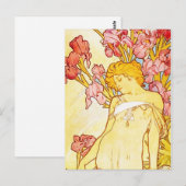 Alphonse Mucha Iris Briefkaart (Voorkant / Achterkant)