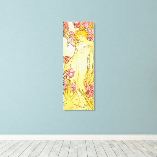Alphonse Mucha Iris Canvas Poster (Insitu (Houten vloer))