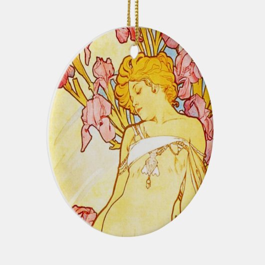 Alphonse Mucha Iris Ornament (Rechts)