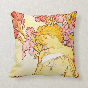Alphonse Mucha Iris Pillow Kussen