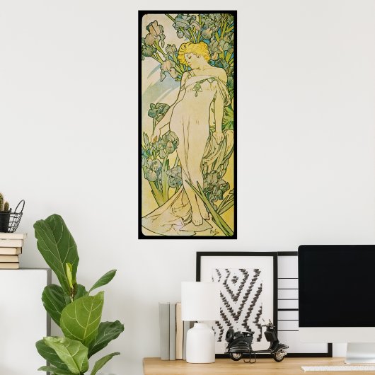 Alphonse Mucha Iris Poster (Thuiskantoor)