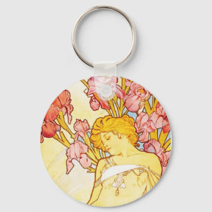 Alphonse Mucha Iris Sleutelhanger