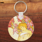 Alphonse Mucha Iris Sleutelhanger (Voorkant)