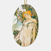 Alphonse Mucha - Iris WB Keramisch Ornament (Links)