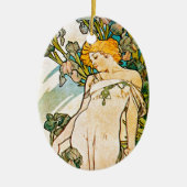 Alphonse Mucha - Iris WB Keramisch Ornament (Voorkant)