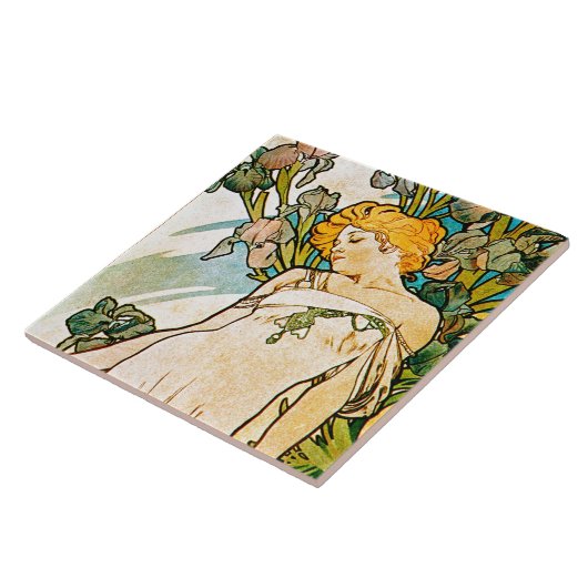 Alphonse Mucha - Iris WB Tegeltje (Zijkant)