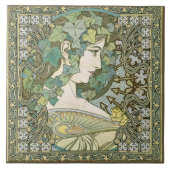 Alphonse Mucha IVY 1901 Art Nouveau  Tegeltje (Voorkant)