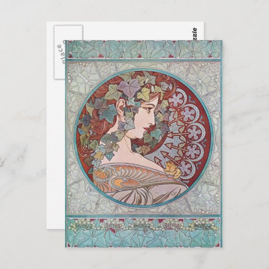 Alphonse Mucha Ivy Art Briefkaarten (Voorkant / Achterkant)