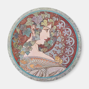 Alphonse Mucha Ivy Art Nouveau Koelkast Magneet