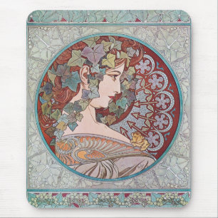 Alphonse Mucha Ivy Art Nouveau Mousepad Muismat
