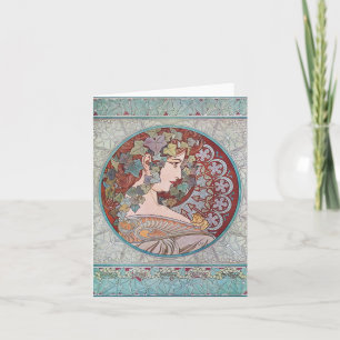 Alphonse Mucha Ivy Art Nouveau Note Cards Kaart