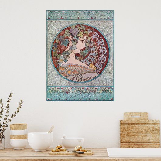 Alphonse Mucha Ivy Art Nouveau Poster Print (Keuken)
