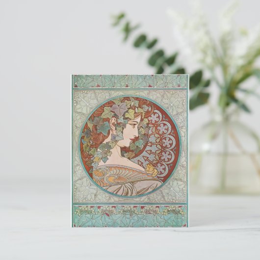 Alphonse Mucha - Ivy Bedankkaart (Staand voorkant)