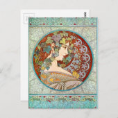 Alphonse Mucha Ivy Briefkaart (Voorkant / Achterkant)