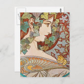 Alphonse Mucha - Ivy Briefkaart (Voorkant / Achterkant)