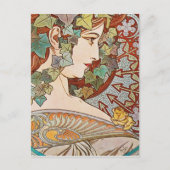 Alphonse Mucha - Ivy Briefkaart (Voorkant)