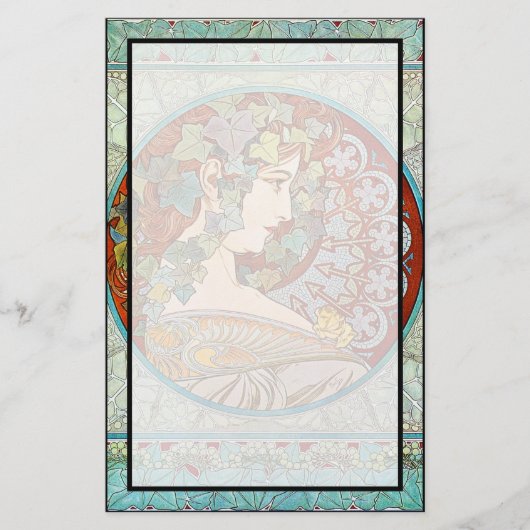 Alphonse Mucha Ivy Briefpapier (Voorkant)