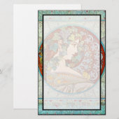 Alphonse Mucha Ivy Briefpapier (Voorkant / Achterkant)