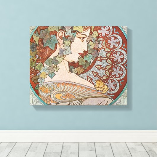 Alphonse Mucha - Ivy Canvas Afdruk (Insitu (Houten vloer))